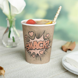 SMACK! Vintage Comic Book Steampunk Pop Art Paper Cups