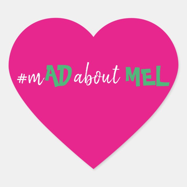 Smal Heart Hashtag Bachelorette Stickers Pink (Front)