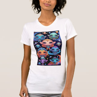 Smal Multicoloured Aliens in Space  T-Shirt
