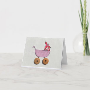 Small, 10.2 cm x 14.2 cm Folded New Baby Card