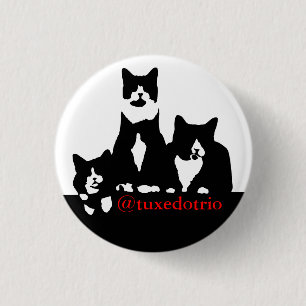 Small 1 1/4" TuxedoTrio Button