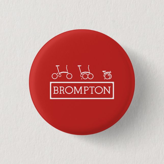 Small, 3.2 cm (1.25") Round Brompton Bicycle Badge (Front)