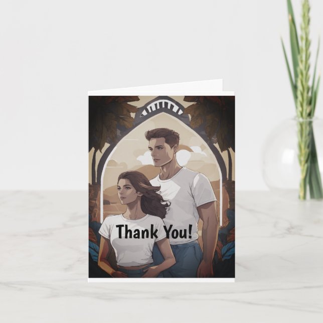 Small, 4" x 5.6" Folded Thank You Card (Front)