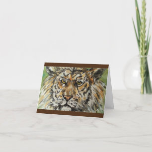 Small, 4" x 5.6" Folded Tiger Greeting Card