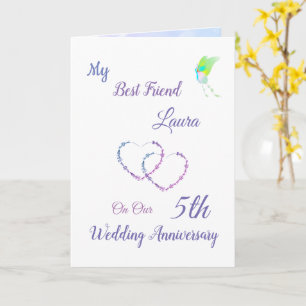 Small 5th Anniversary design greeting Card