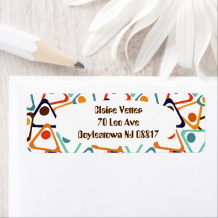 Small 70s Triangles  Return Address Label