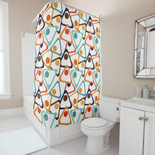 Small 70s Triangles Shower Curtain