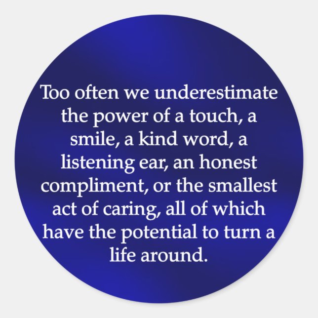 Small Acts of Caring Classic Round Sticker (Front)