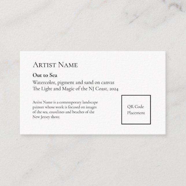 Small Add QR Code Art Show Display Placards Card (Front)