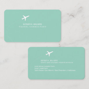 Small Airplane Travel Consultant light-teal  Business Card