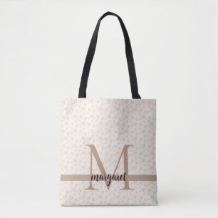 Small All over Heart Design Big Monogram  Tote Bag