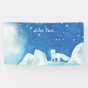 Small Arctic Fox Illustration Custom  Banner