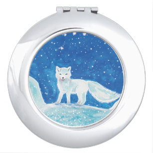 Small Arctic Fox (Vulpes lagopus) Illustration  Compact Mirror