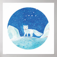 Small Arctic Fox (Vulpes lagopus) Illustration