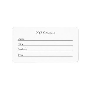 Small Art Show Label Template Sticker