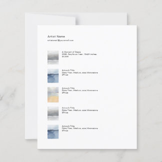 Small Art Tear Sheet Price List Template