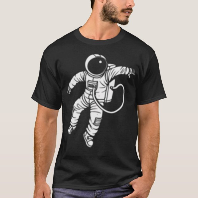 Small Astronaut Lost In Deep Space Gravity Minimal T-Shirt (Front)