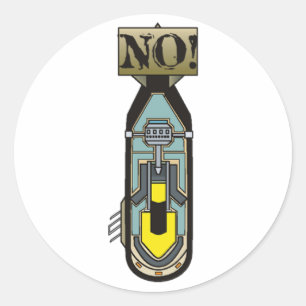 Small Atomic Bomb NO! Classic Round Sticker