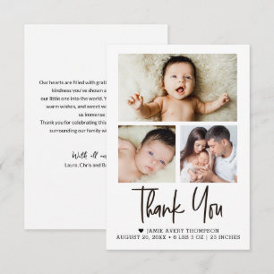Small Baby Photo Collage Newborn Thank You Card