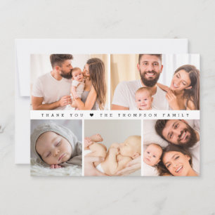 Small Baby Shower Photo Collage Simple Thank You Card