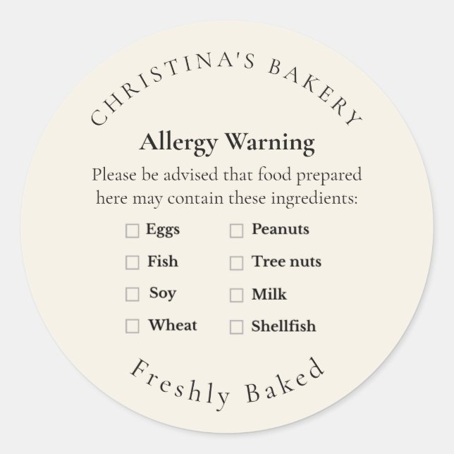 Small Batch Allergy Allert Label (Front)