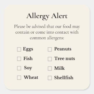 Small Batch Allergy Allert Simple Label