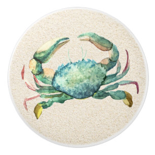 Small Beach Crab Ceramic Knobs