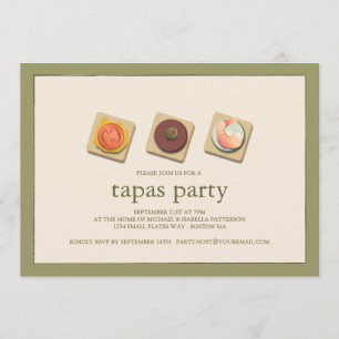 Small Bites Trio Tapas Party Invitation