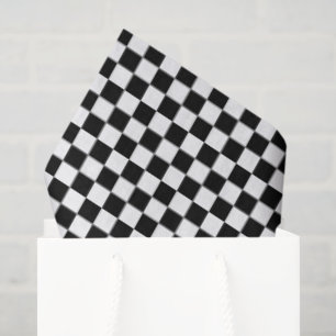 Small Black and White Checked Tissue Paper