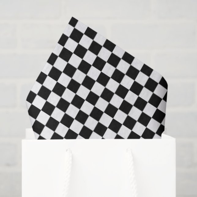 Small Black and White Checked Tissue Paper (Gift Bag)