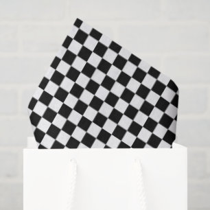 Small Black and White Checked Tissue Paper