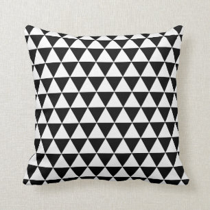 Small Black and White Triangles Cushion