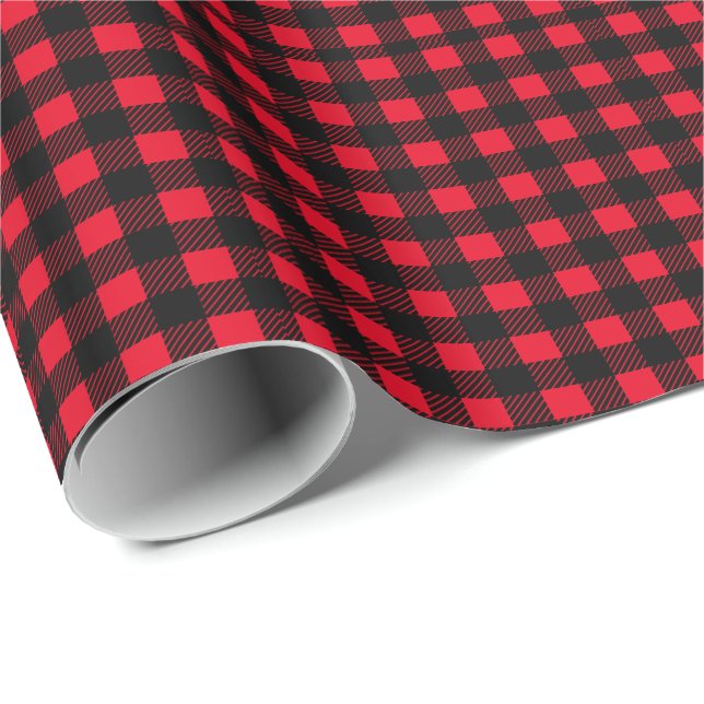 Small Black Buffalo Check Plaid Wrapping Paper (Roll Corner)