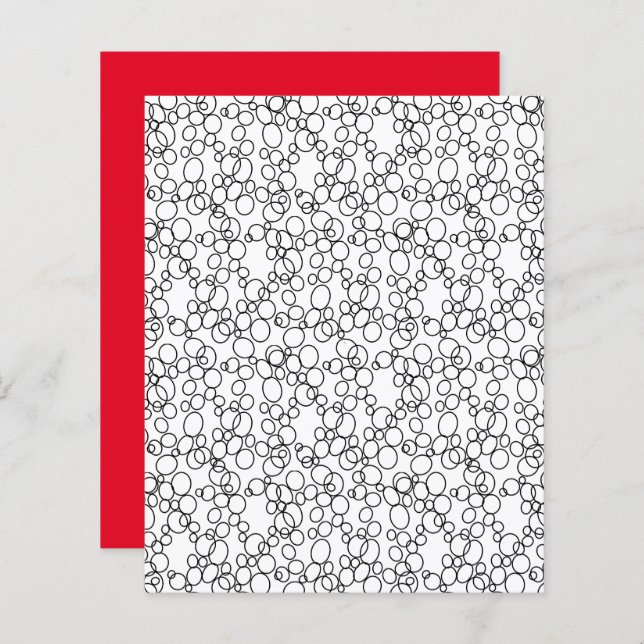 Small Black Circles Ovals White Scrapbook Paper (Front/Back)