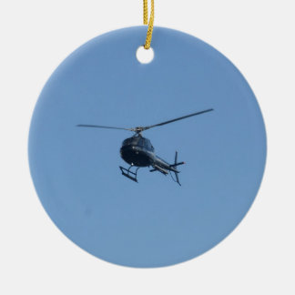 Small black helicopter. ceramic ornament