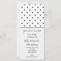 Small Black Polka Dots Party Invitation