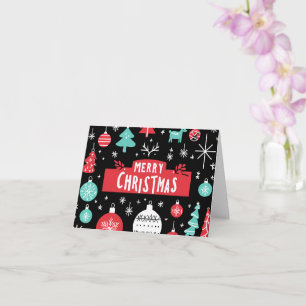 Small Black & Red Merry Christmas Card – 4" x 5.6