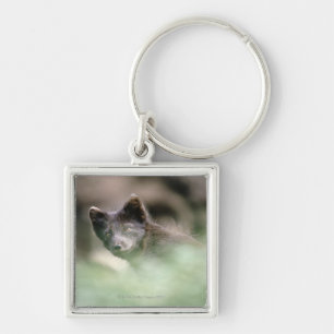 Small Black Wolf Key Ring