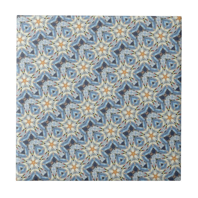 Small blue diagonal moroccan tile (Front)