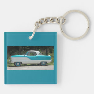 Small blue Metropolitian Nash cute classic car Key Ring