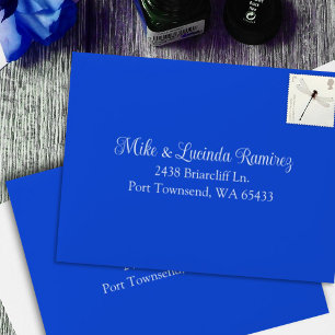 Small Blue, Pre-addressed RSVP Envelope