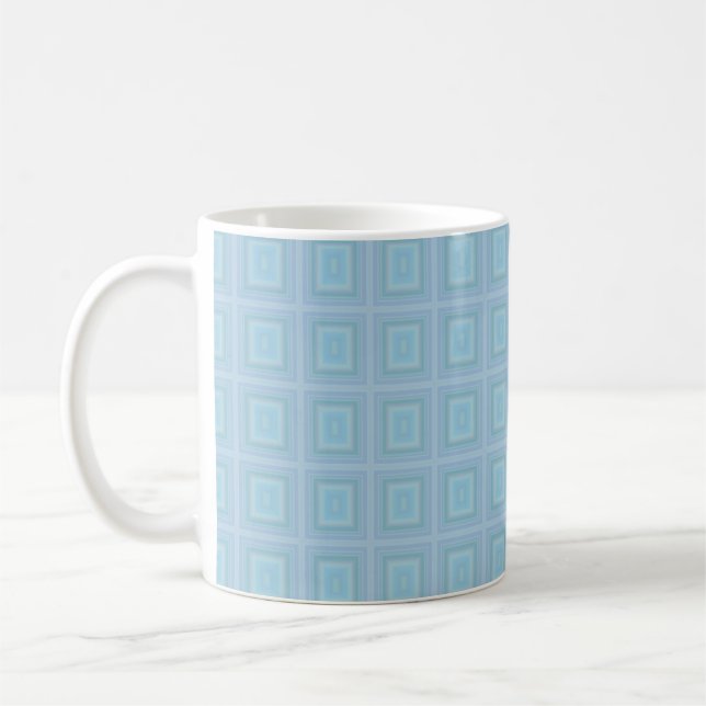 Small blue squares. coffee mug (Left)
