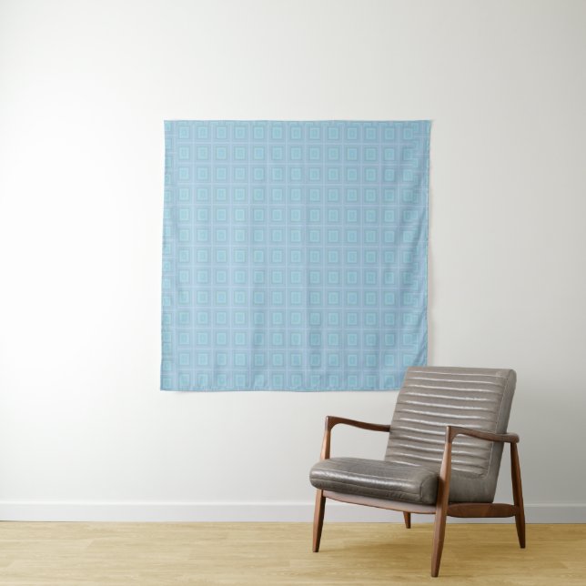Small blue squares. tapestry (In Situ)