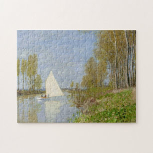 Small Boat on Seine Argenteuil Monet Fine Art Jigsaw Puzzle