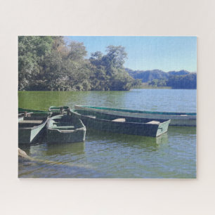 Small Boats Along a Green Shore Jigsaw Puzzle