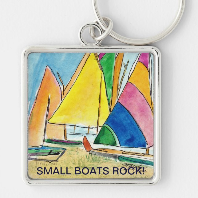 Small Boats Rock-Sailboat Key Chain (Front)