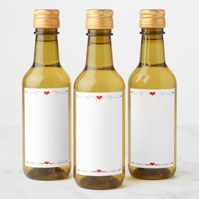 Small bottle of wine with hearts label (Bottles)
