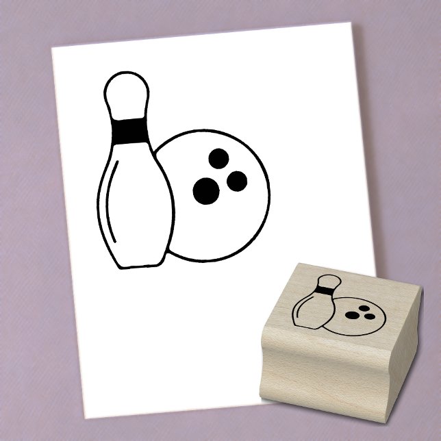 Small Bowling Pin & Ball Mini Wooden Art Stamp (🎳 Add a strike of creativity to your crafts! 🏆)