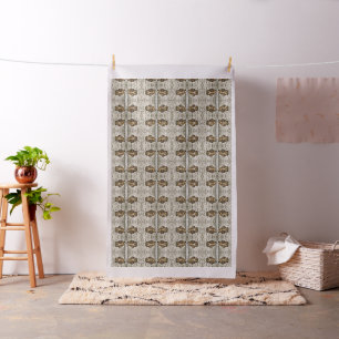 Small Brown Barn Owl Artistic Portrait Fabric