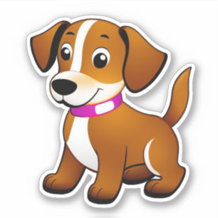 Small brown dog standing - sticker
